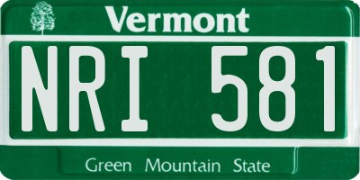 VT license plate NRI581