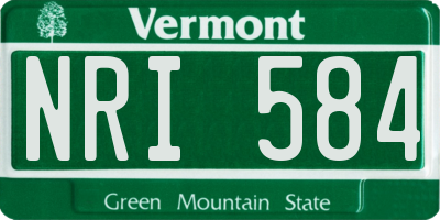 VT license plate NRI584