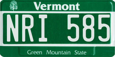 VT license plate NRI585