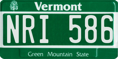 VT license plate NRI586