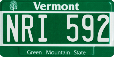 VT license plate NRI592