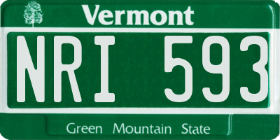 VT license plate NRI593