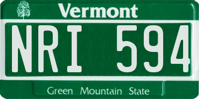 VT license plate NRI594