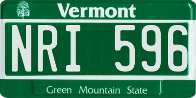 VT license plate NRI596