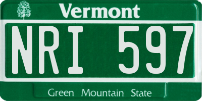VT license plate NRI597