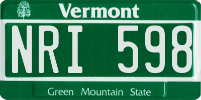 VT license plate NRI598