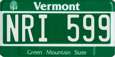 VT license plate NRI599
