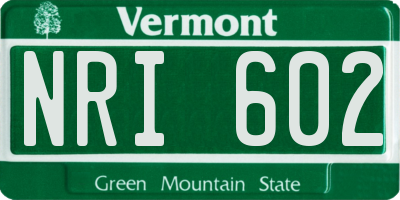VT license plate NRI602