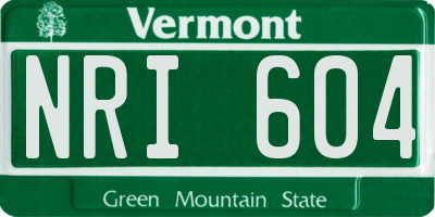 VT license plate NRI604