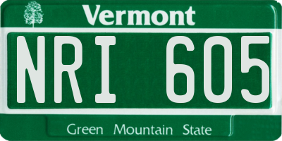 VT license plate NRI605