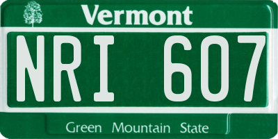 VT license plate NRI607