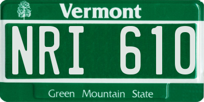VT license plate NRI610