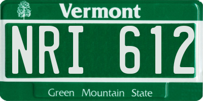 VT license plate NRI612