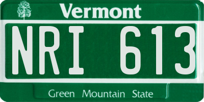 VT license plate NRI613