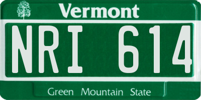 VT license plate NRI614