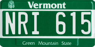 VT license plate NRI615
