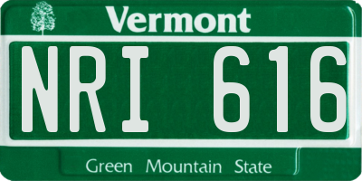 VT license plate NRI616