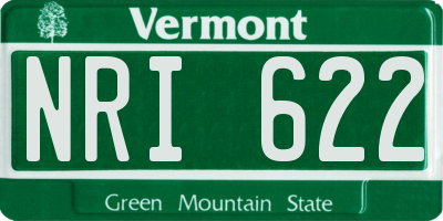 VT license plate NRI622