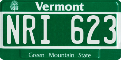 VT license plate NRI623