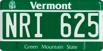 VT license plate NRI625