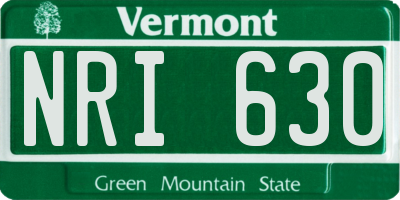 VT license plate NRI630