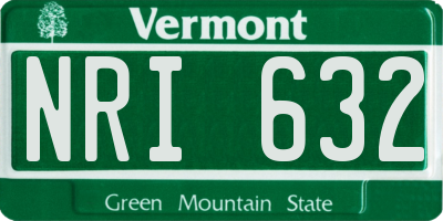 VT license plate NRI632