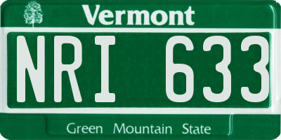 VT license plate NRI633