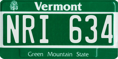 VT license plate NRI634