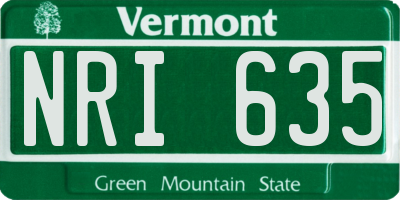 VT license plate NRI635