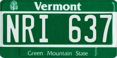 VT license plate NRI637