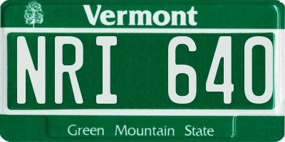 VT license plate NRI640