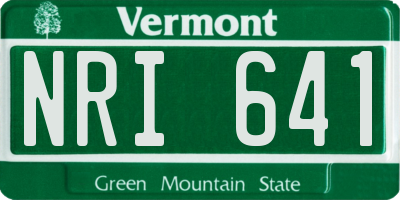 VT license plate NRI641