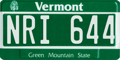 VT license plate NRI644