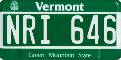 VT license plate NRI646