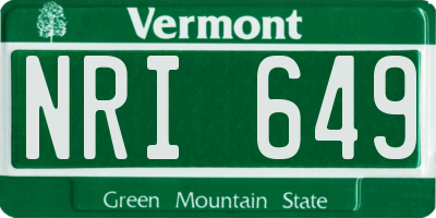 VT license plate NRI649