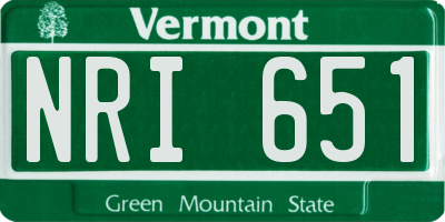 VT license plate NRI651