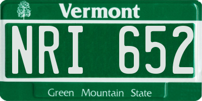 VT license plate NRI652