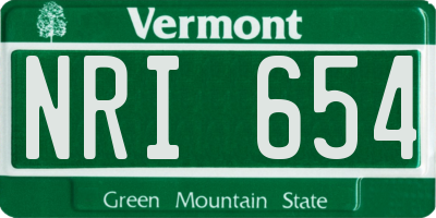 VT license plate NRI654