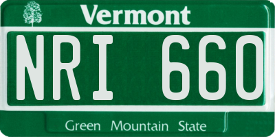 VT license plate NRI660