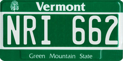 VT license plate NRI662