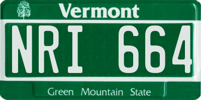VT license plate NRI664