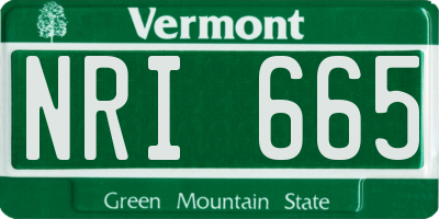 VT license plate NRI665