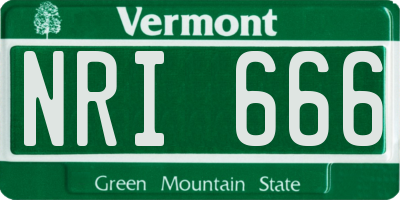 VT license plate NRI666