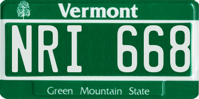VT license plate NRI668