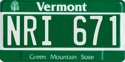 VT license plate NRI671