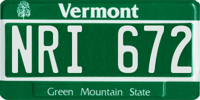VT license plate NRI672