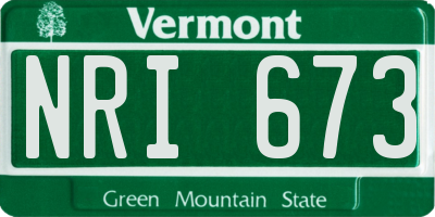 VT license plate NRI673