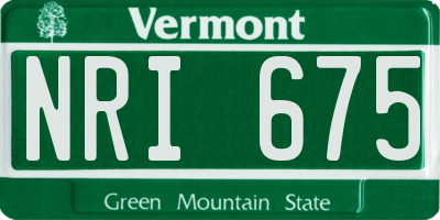 VT license plate NRI675