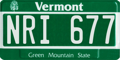 VT license plate NRI677