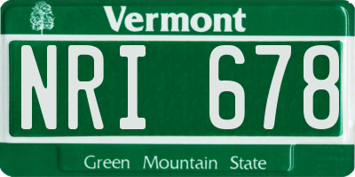 VT license plate NRI678